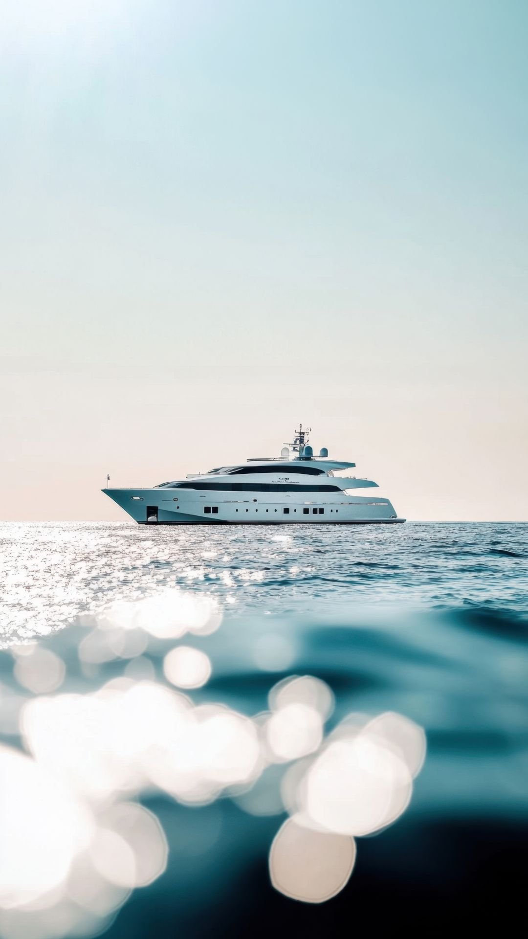 Superyacht on calm serene waters